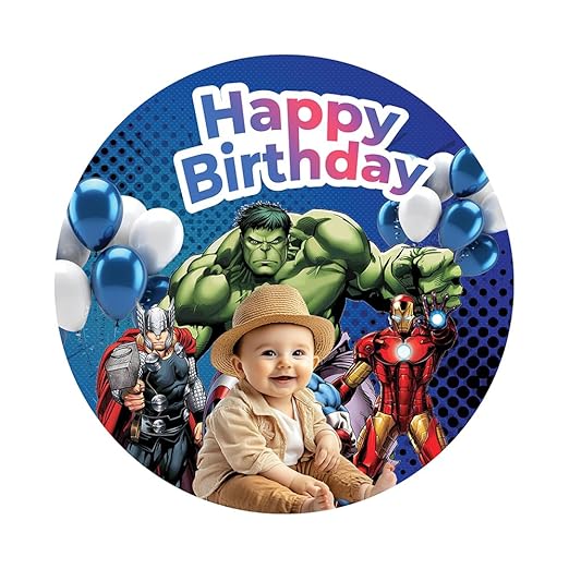 Personalized Happy Birthday Round Backdrop Customizable (Copy)