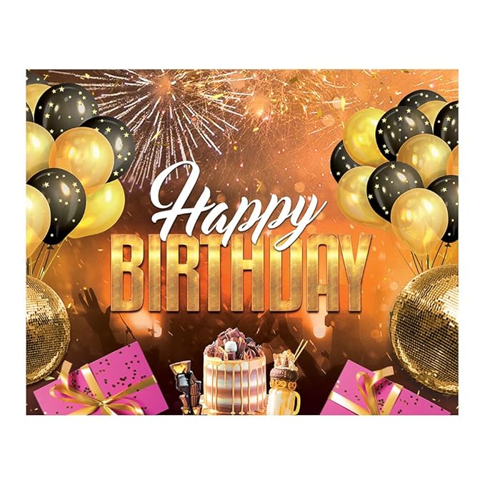 Happy Birthday Backdrop Banner Party Theme | (5ft x 4ft)
